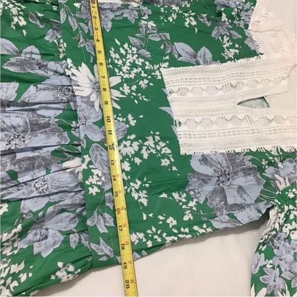 Tuckernuck Green Pippa Flora Fringe Mini Dress Size Small - Picture 9 of 10